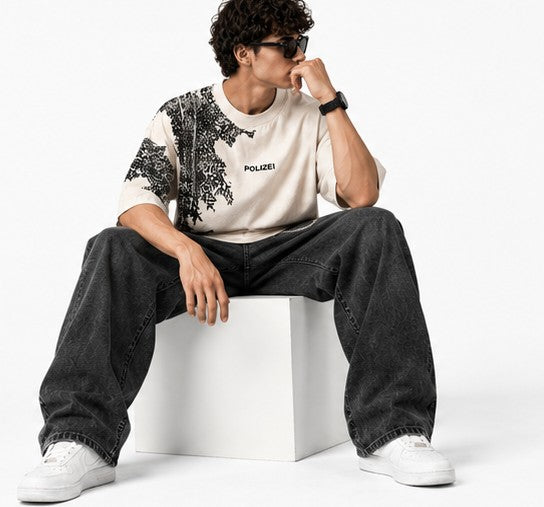 TRENDY DETAILED PRINTED T SHIRT