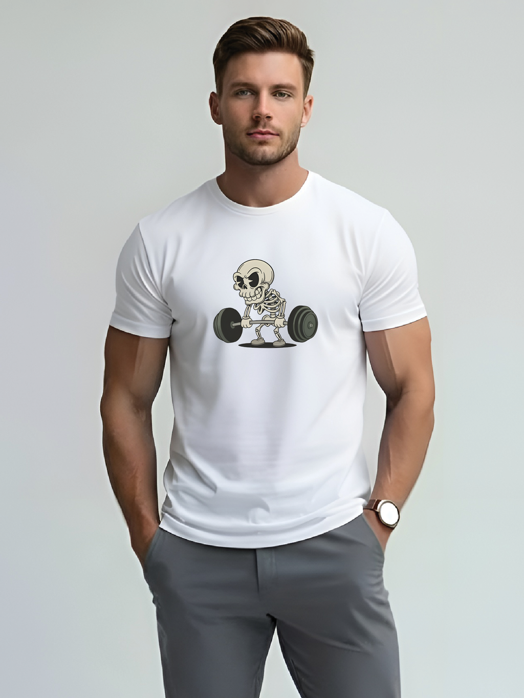 Skeleton Weightlifter Gym T-Shirt