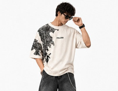 TRENDY DETAILED PRINTED T SHIRT