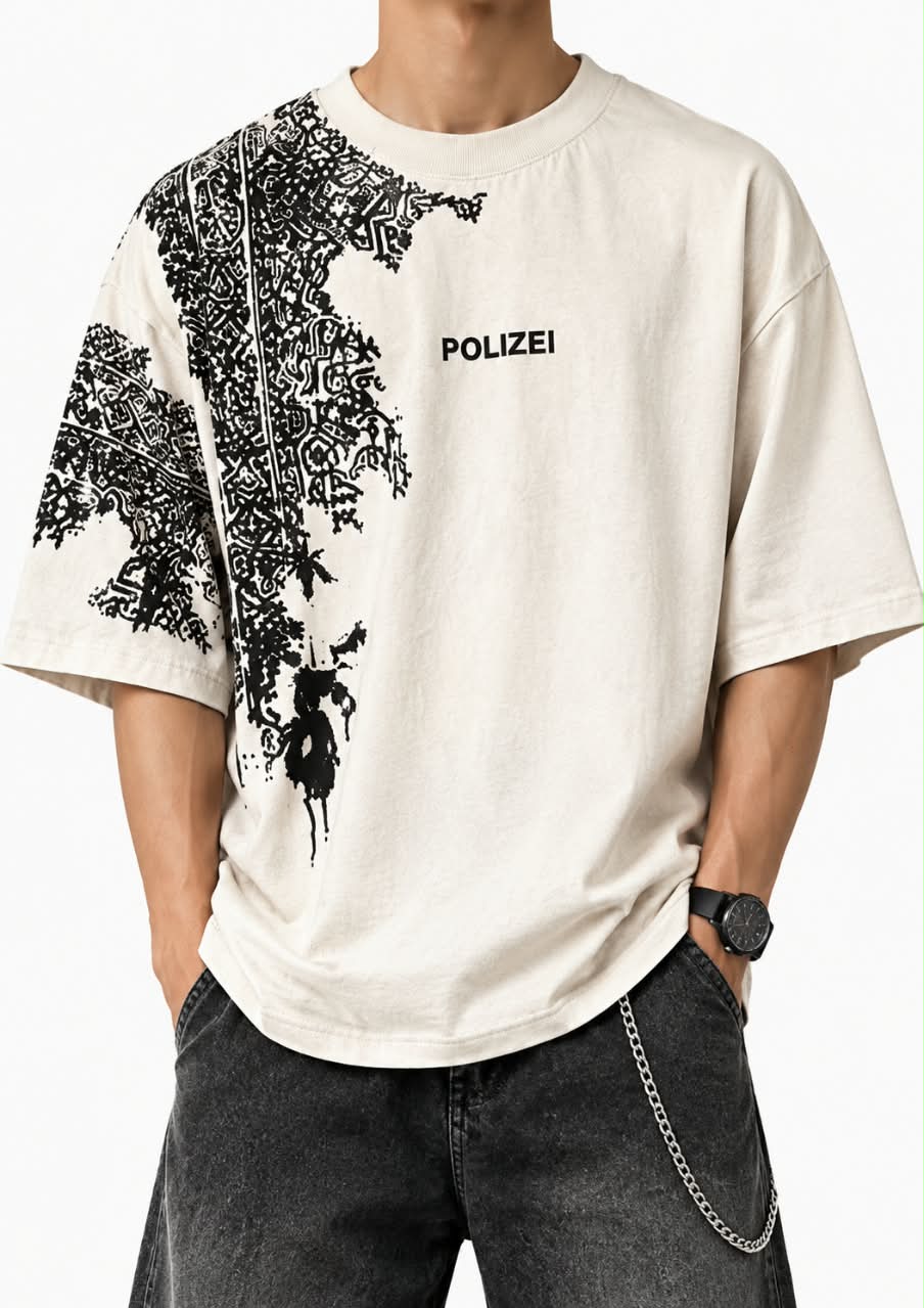 TRENDY DETAILED PRINTED T SHIRT