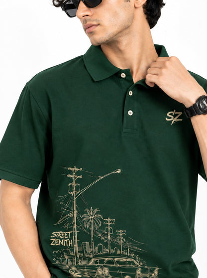 TRENDY PRINTED POLO SHIRT